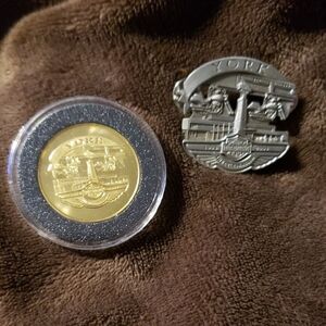 York 100th Anniversary Commemorative Harley-Davidson Coin and Pin Set